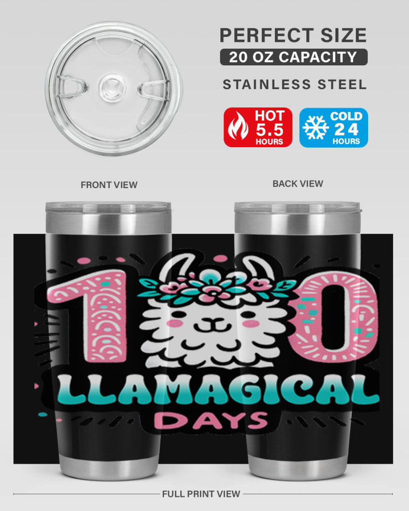 100 Llamagical Days Sublimation 35#- 100 days of school- Tumbler