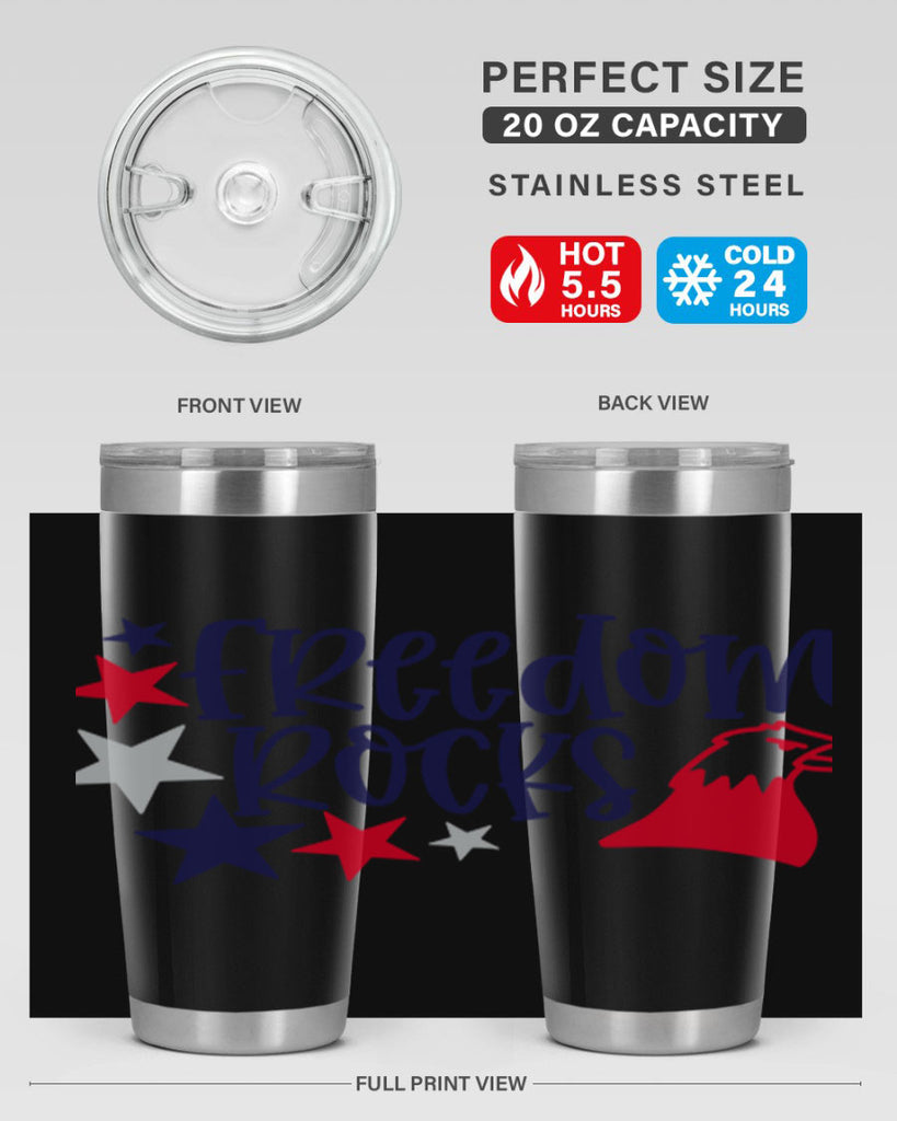 Freedom Rocks Style 148#- Fourt Of July- Tumbler