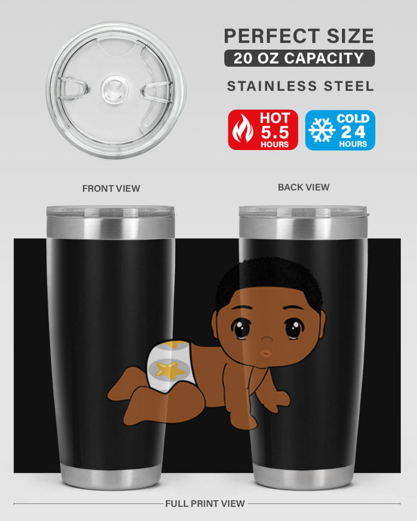 black baby boy 3#- black men - boys- tumbler