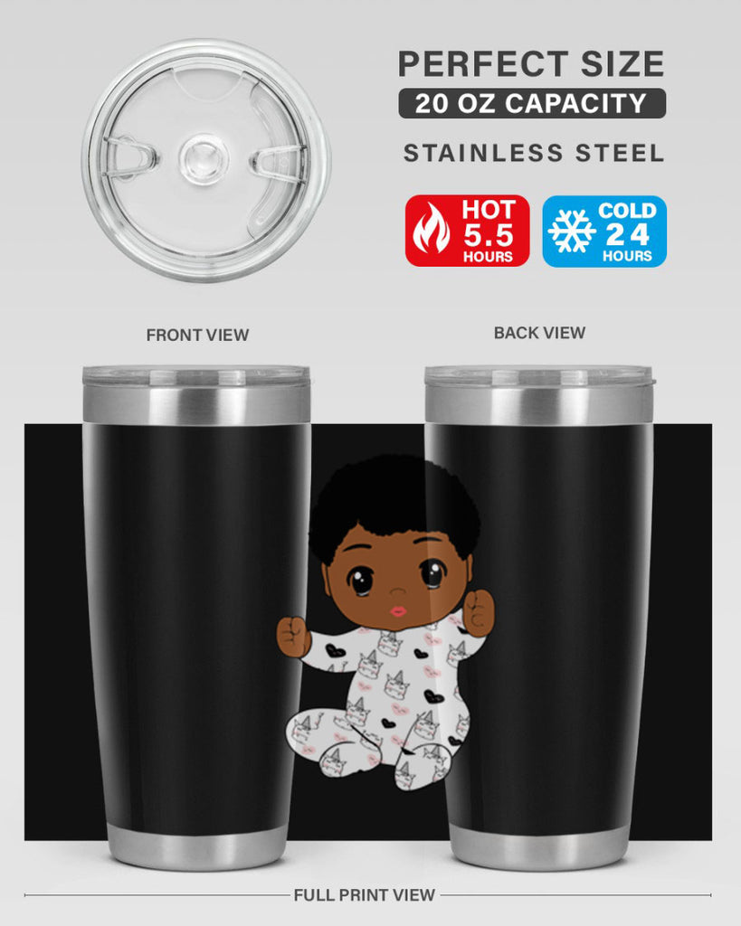 black baby boy 8#- black men - boys- tumbler