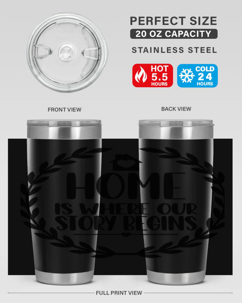 home is where our story begins 13#- home- Tumbler