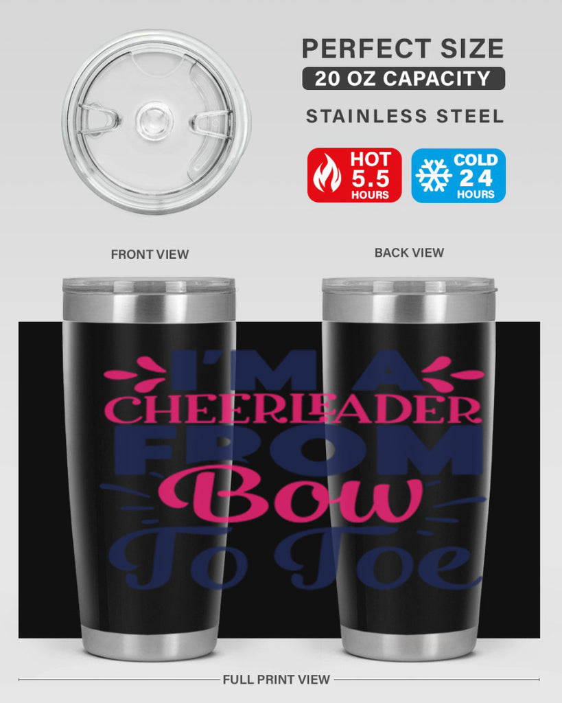 im a cheerleader bow to toe 1743#- cheer- Tumbler