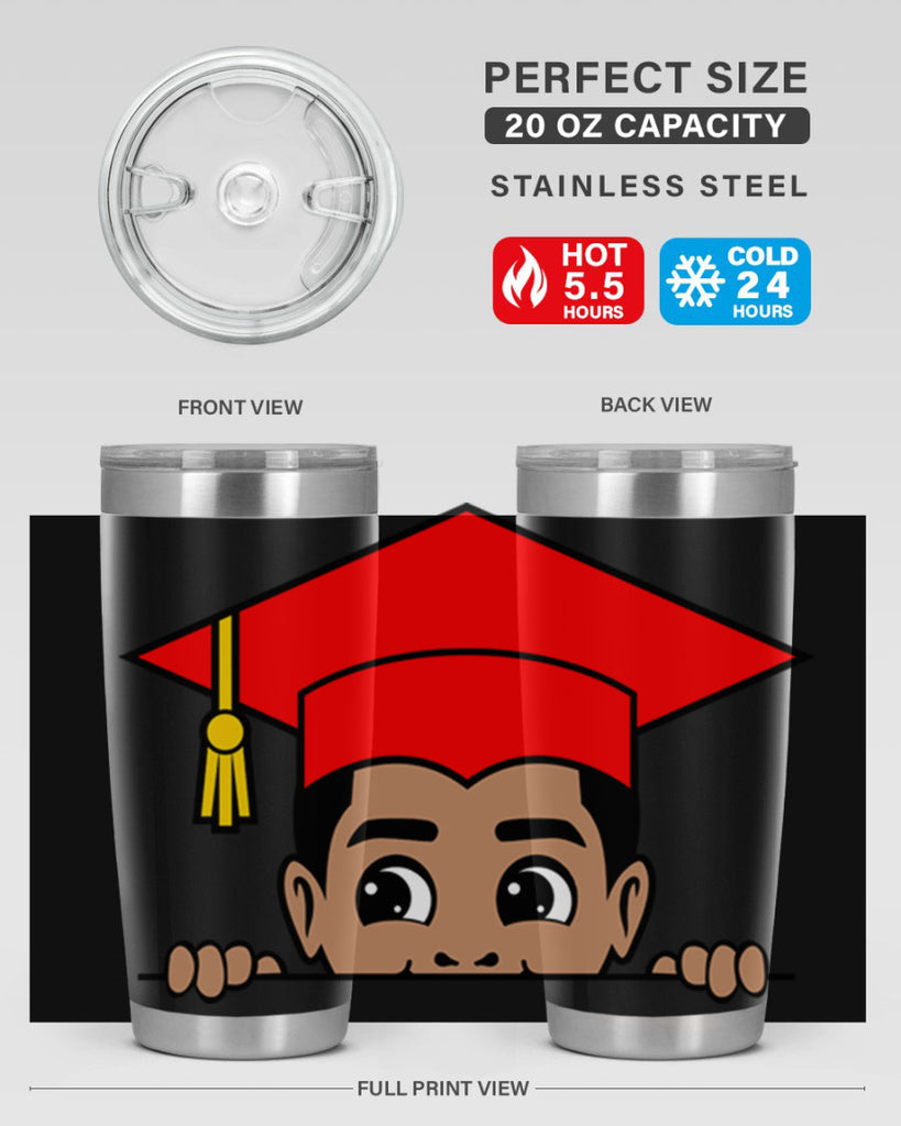 peekaboo afro puffs grad boy 20#- black men - boys- tumbler