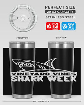 vineyard vines Shark Week Style 8#- shark  fish- Tumbler