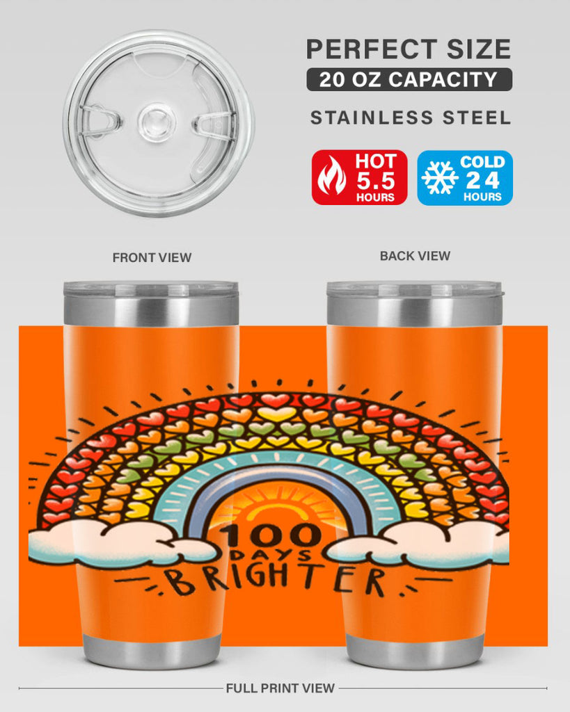 100 Days Brighter PNG 29#- 100 days of school- Tumbler