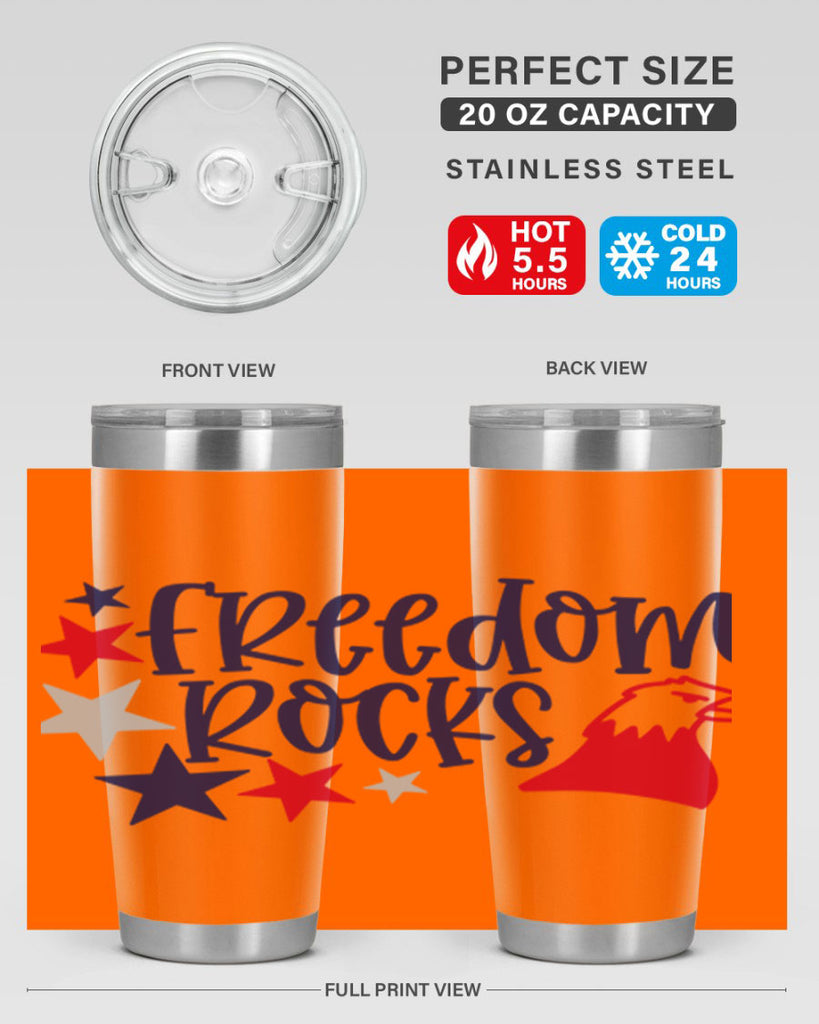 Freedom Rocks Style 148#- Fourt Of July- Tumbler