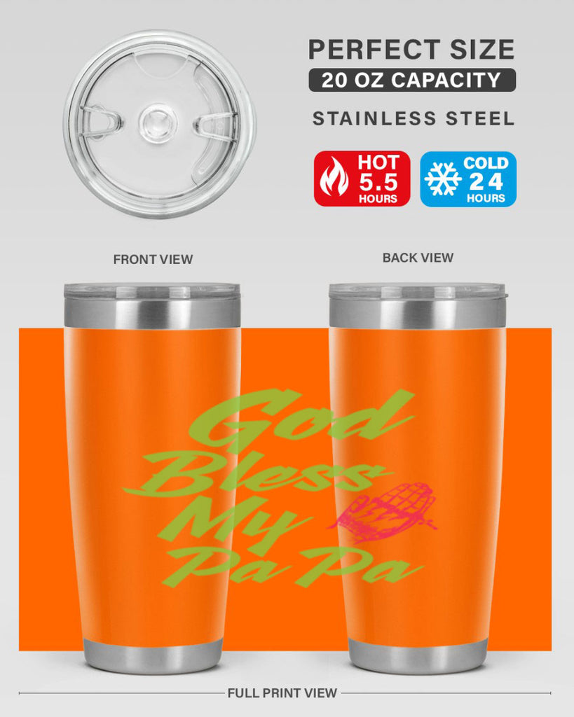 God Bless Papa 107#- grandpa - papa- Tumbler