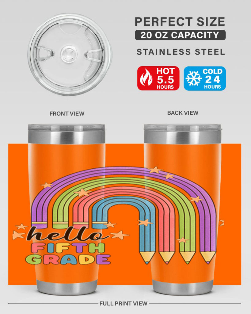 Hello 5th Grade Pencil Rainbow 13#- 5th grade- Tumbler