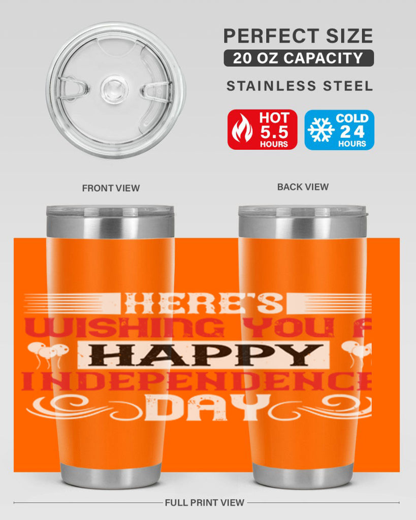 Heres wishing you a happy Independence Day Style 111#- Fourt Of July- Tumbler