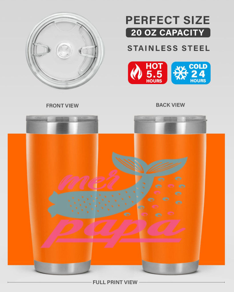 Mer Papa 344#- mermaid- Tumbler