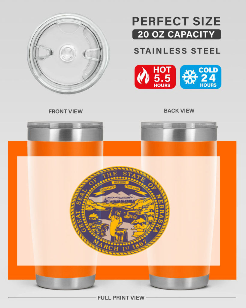 Nebraska 25#- Us Flags- Tumbler