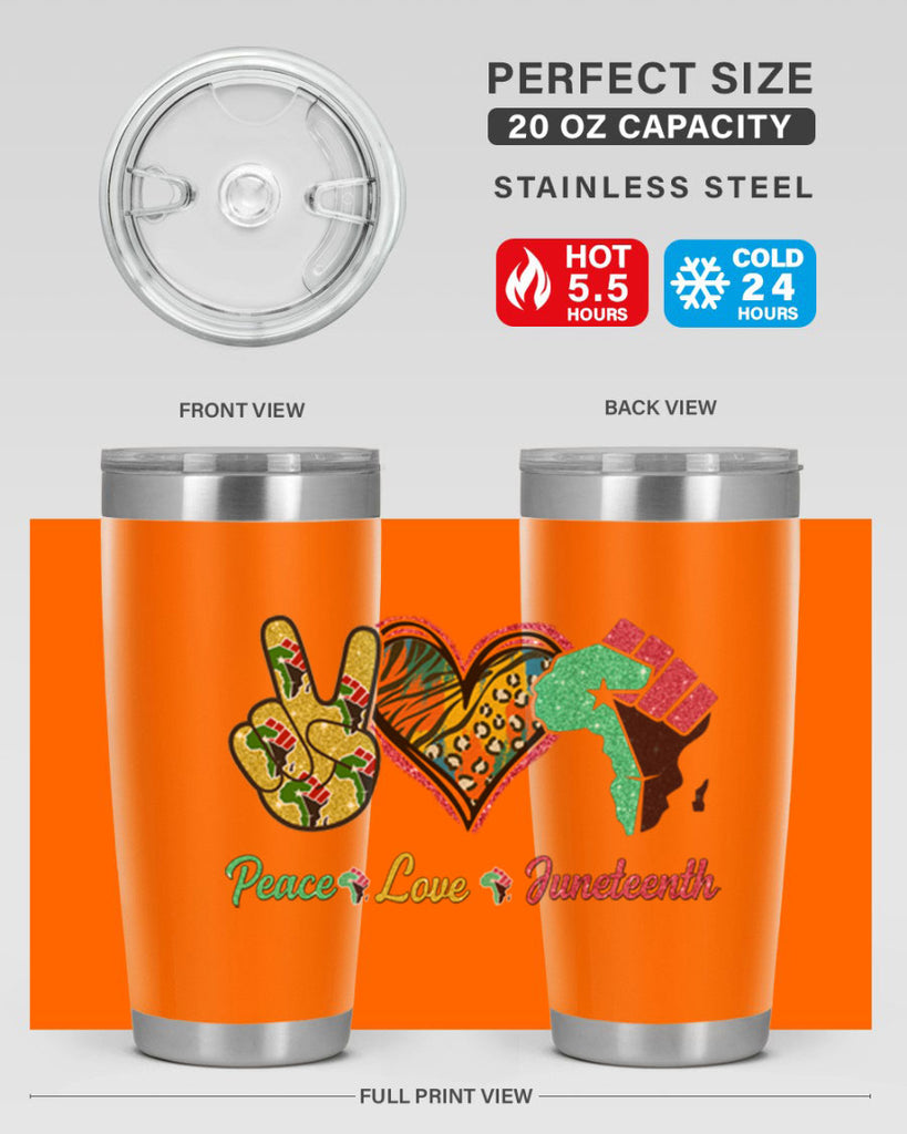 Peace Love Juneteenth Day Fist Png 8#- Juneteenth- tumbler