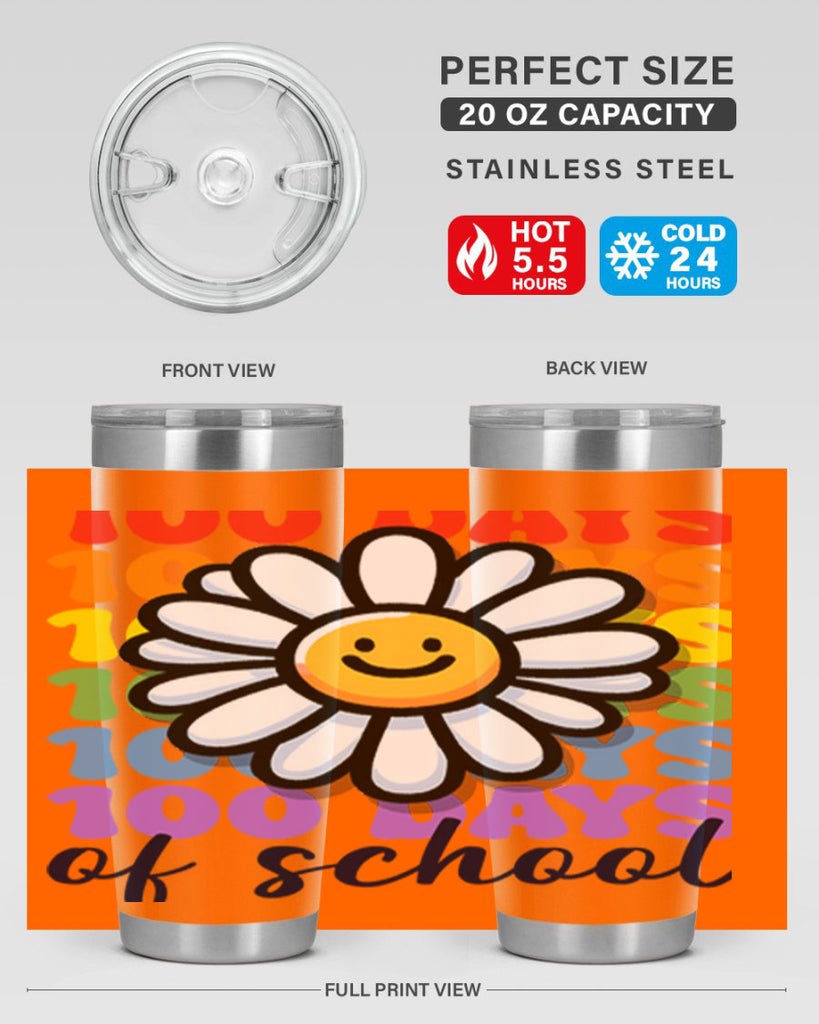 Retro Flower 100 Days Of 56#- 100 days of school- Tumbler
