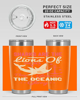 Sharks are the lions of the seaThey glamorize the oceanic glory Style 28#- shark  fish- Tumbler