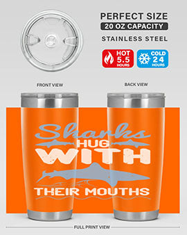 Sharks hug with their mouths Style 22#- shark  fish- Tumbler