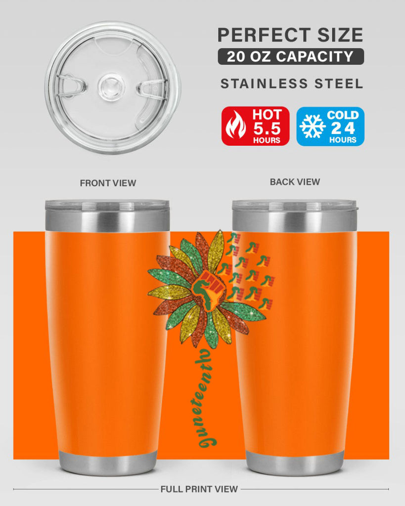 Sunflower Fist Juneteenth Black History 24#- Juneteenth- tumbler