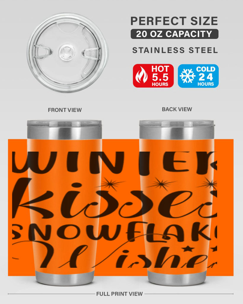 Winter Kisses Snowflake Wishes 561#- winter- Tumbler