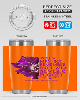 You may not remember but I will never forget alzheimer 223#- alzheimers- Tumbler