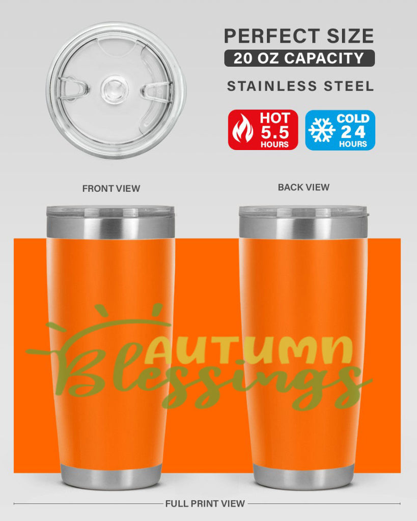autumn blessings 66#- thanksgiving- Tumbler
