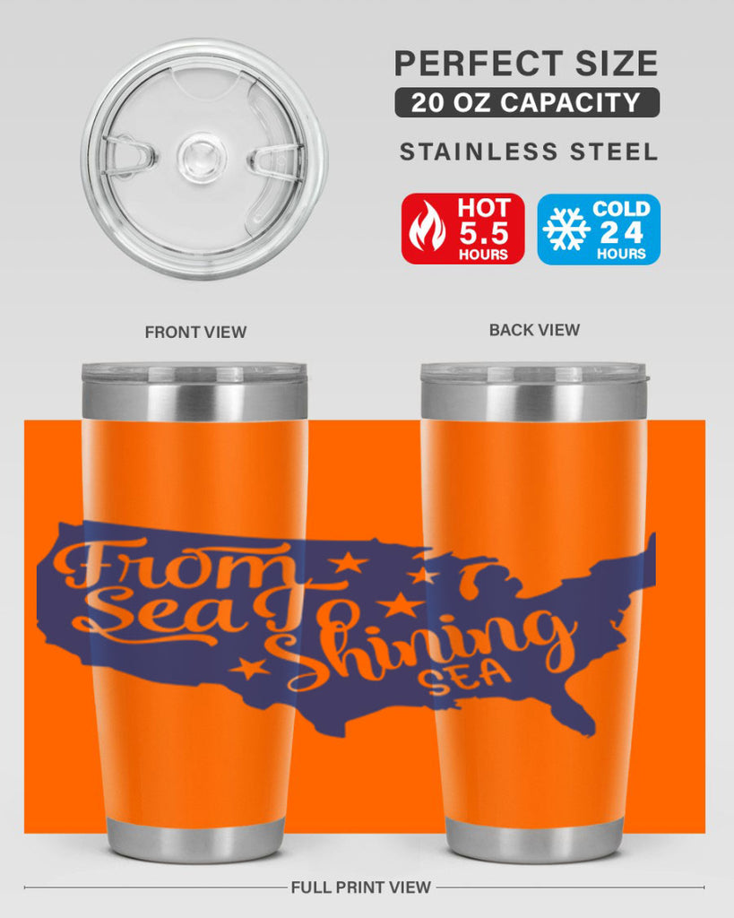 from sea to shining sea Style 52#- Fourt Of July- Tumbler