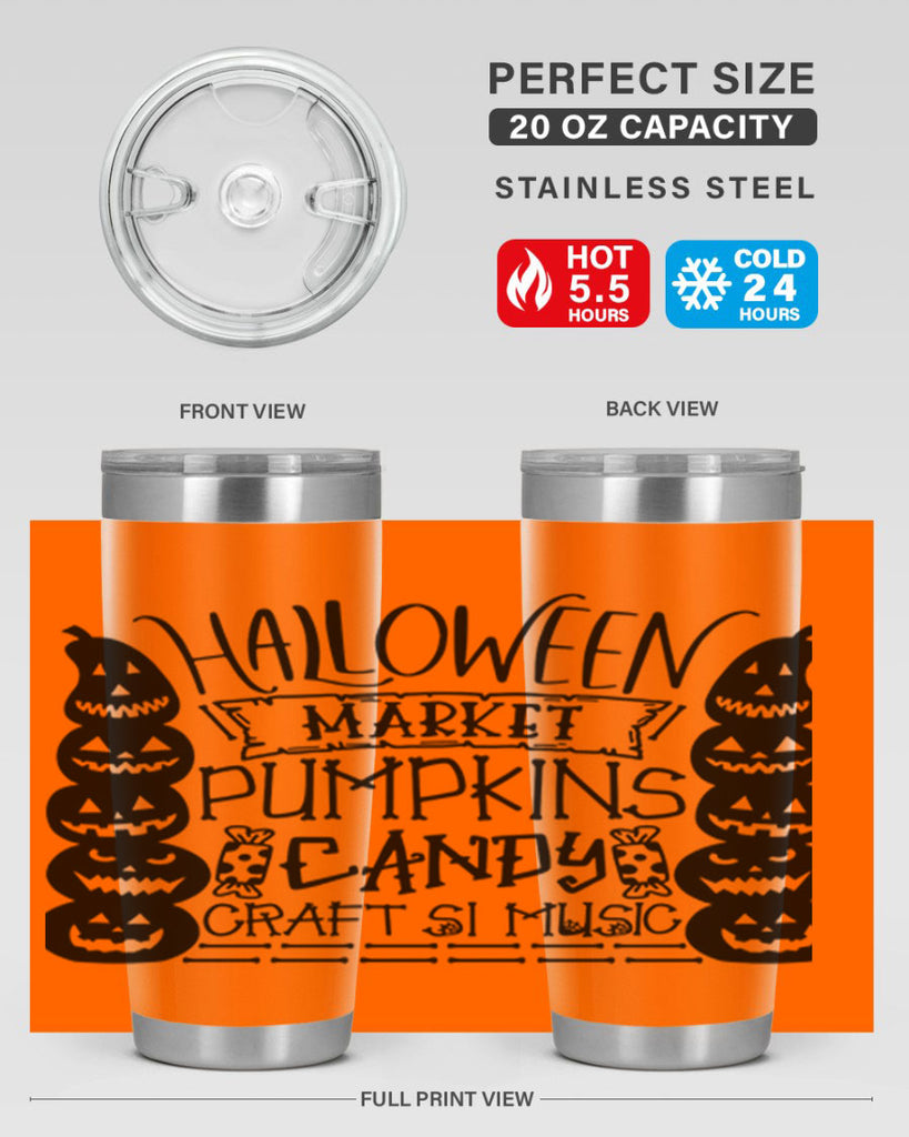 halloween market pumpkins candy 73#- halloween- Tumbler