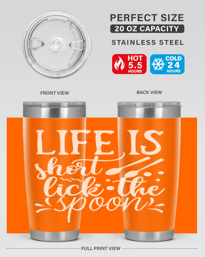 life is short lick the spoon 25#- kitchen- Tumbler