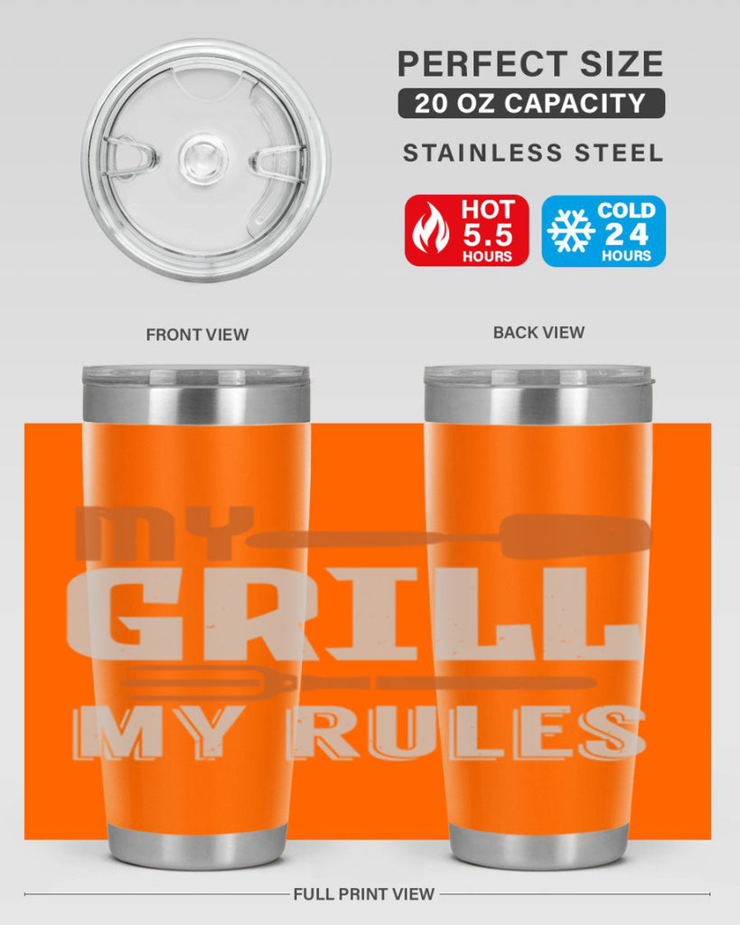 my grill my rules 20#- bbq- Tumbler