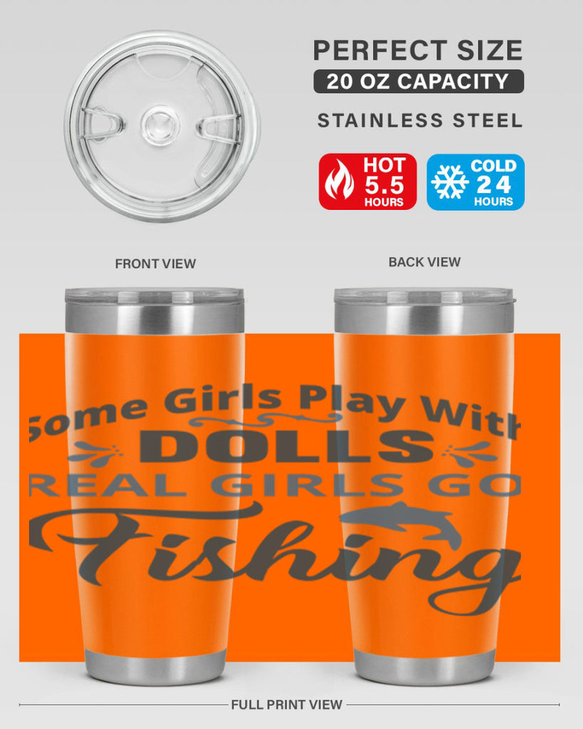 some girl play with dolls 38#- fishing- Tumbler