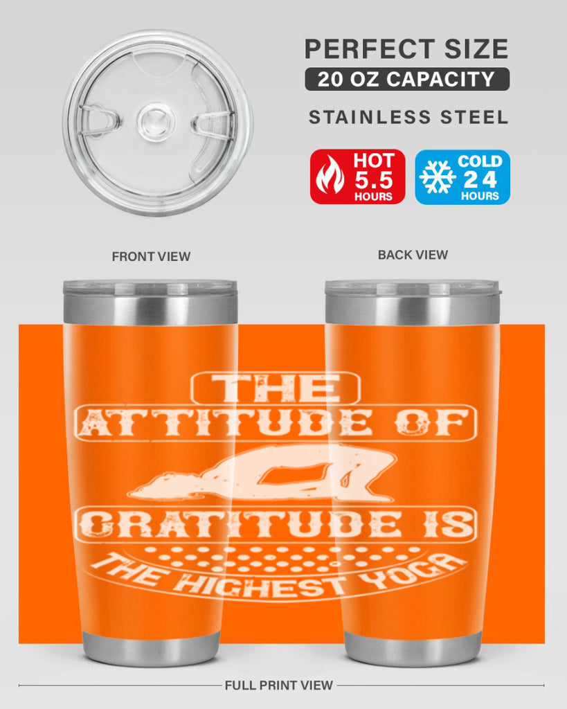 the attitude of gratitude is the highest yoga 64#- yoga- Tumbler