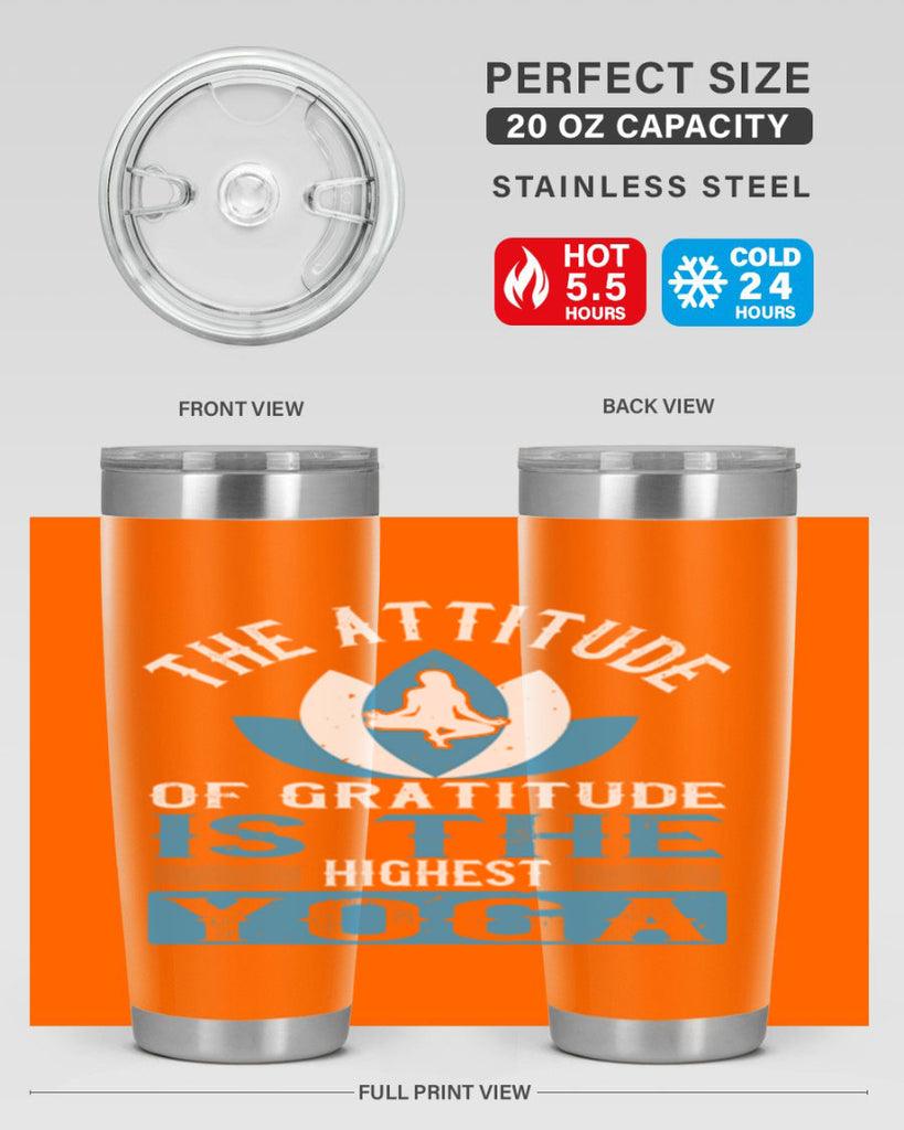 the attitude of gratitude is the highest yoga 66#- yoga- Tumbler