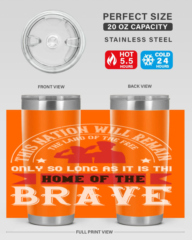 this nation will remain the land of the free only so long as it is the home of the brave 18#- Veterns Day- Tumbler