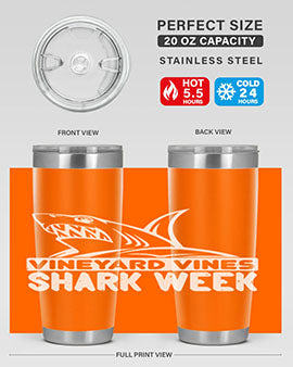 vineyard vines Shark Week Style 8#- shark  fish- Tumbler