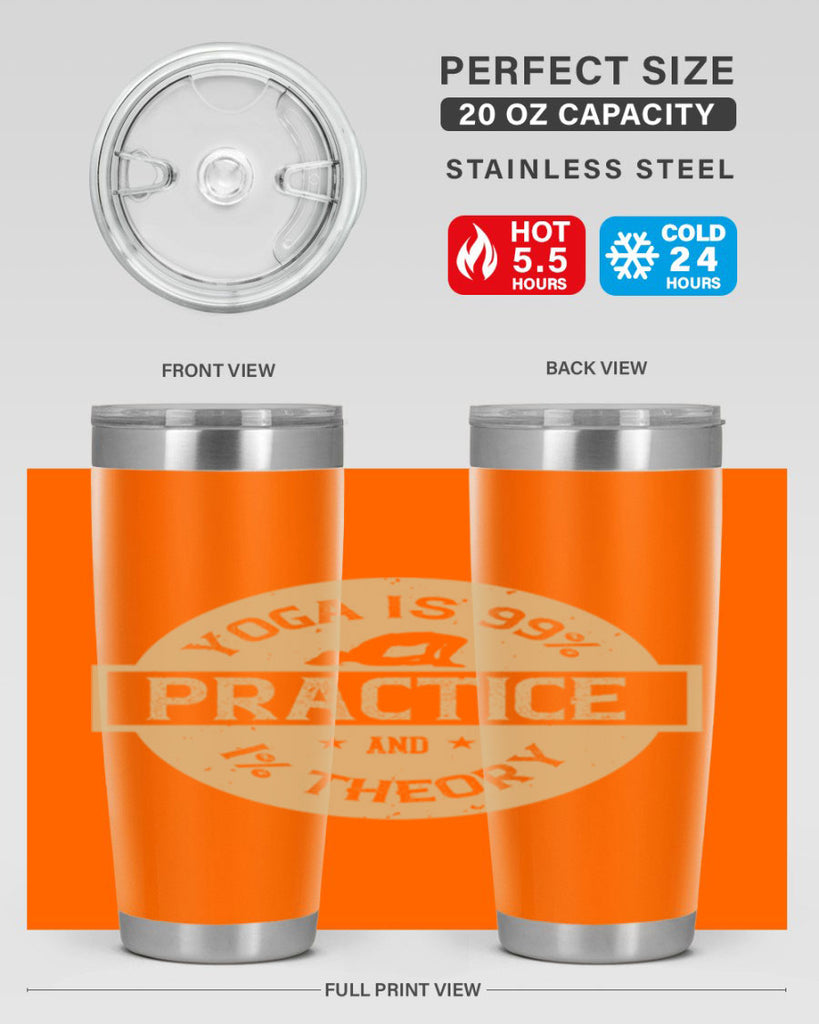 yoga is practice and theory 28#- yoga- Tumbler