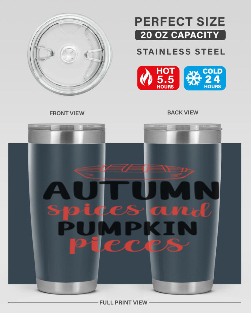 Autumn spices and pumpkin pieces 32#- fall- Tumbler
