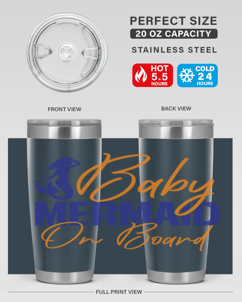 Baby Mermaid on Board 20#- mermaid- Tumbler