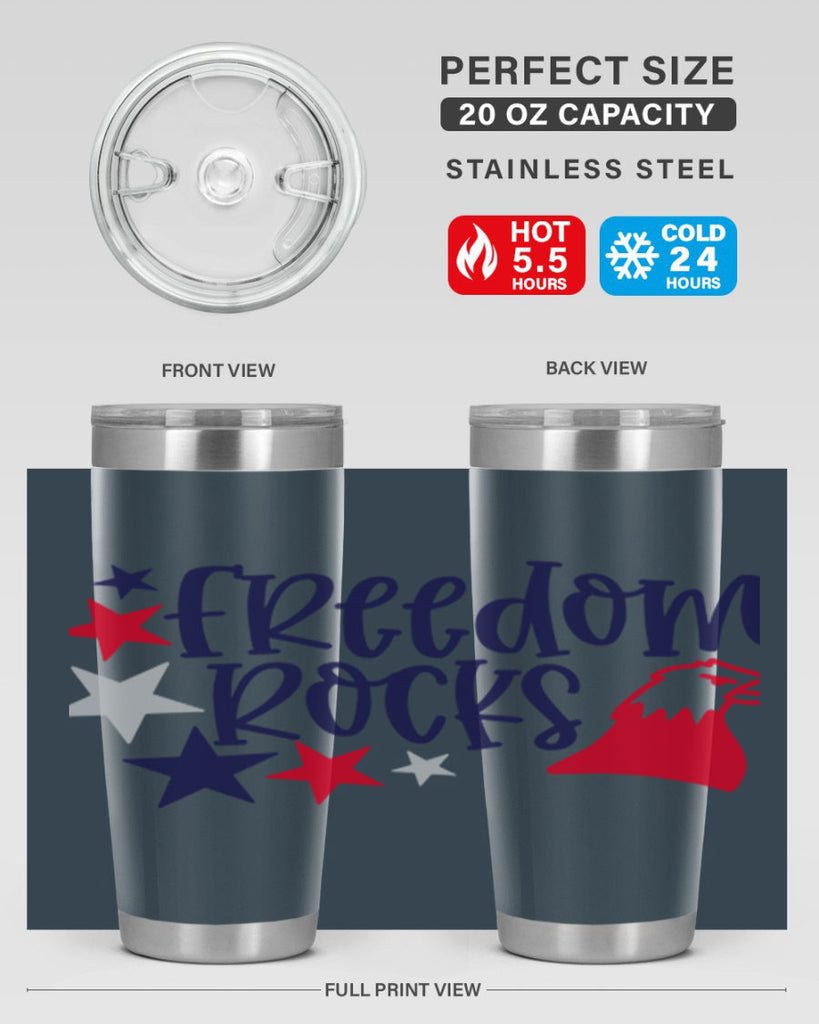 Freedom Rocks Style 148#- Fourt Of July- Tumbler