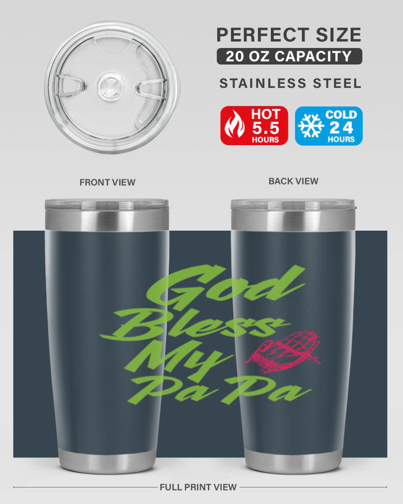 God Bless Papa 107#- grandpa - papa- Tumbler