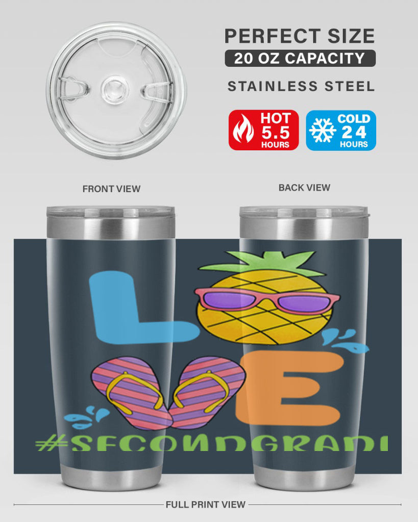 LOVE 2nd Grade Summer Pineapple 17#- second grade- Tumbler