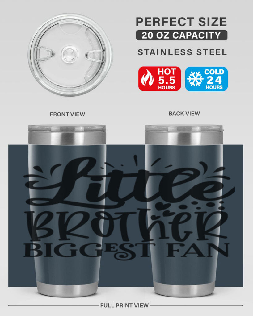 Little Brother Biggest Fan 2056#- baseball- Tumbler