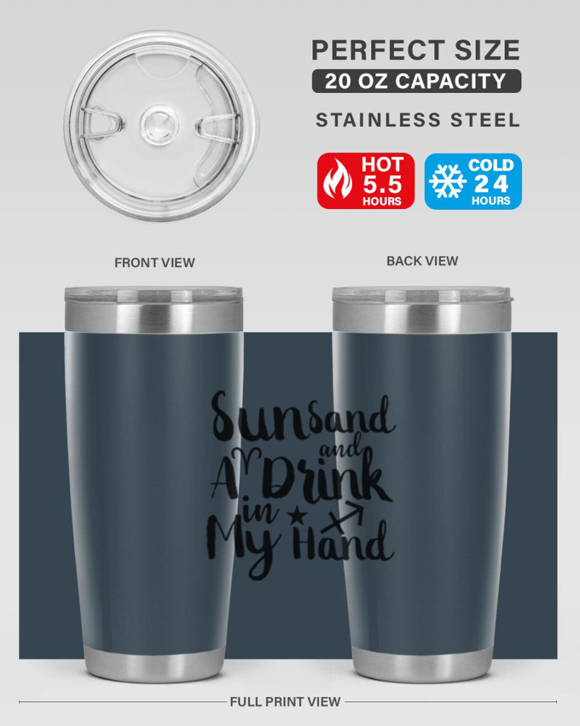 Sun Sand And A Drink In My Hand 480#- zodiac- Tumbler