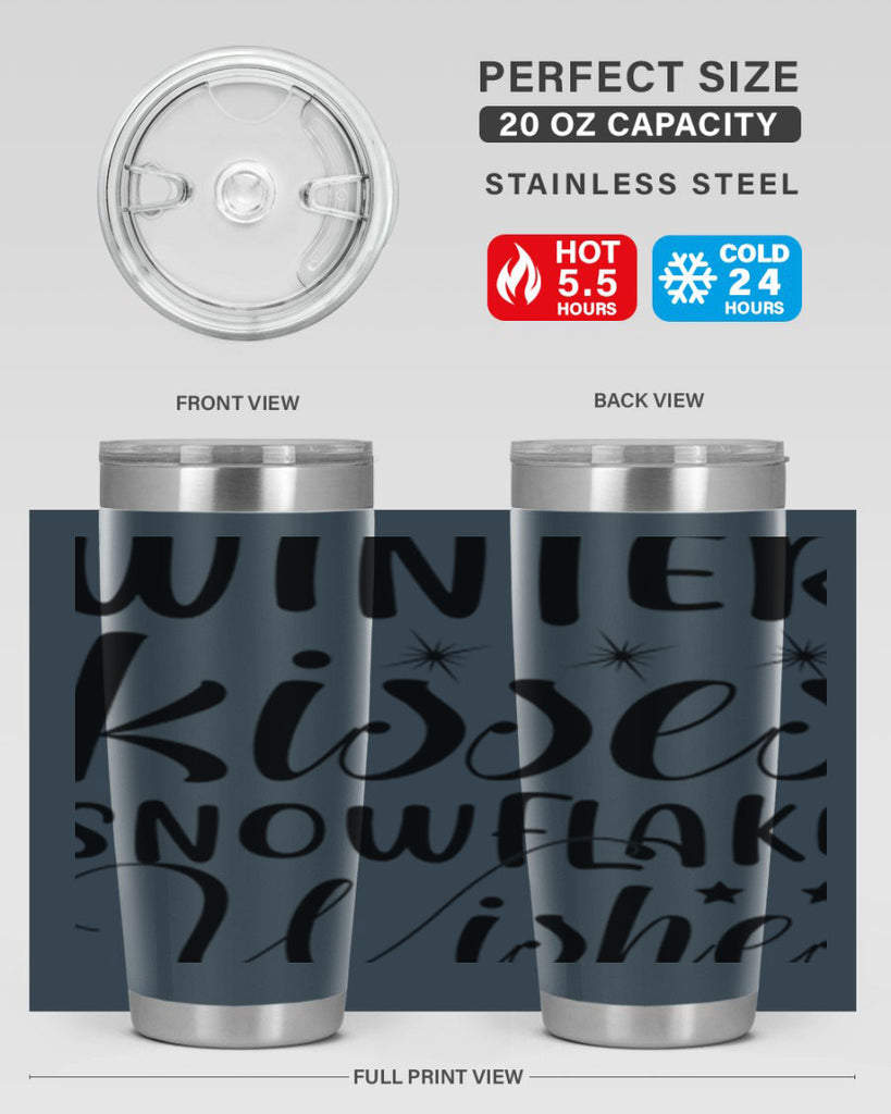 Winter Kisses Snowflake Wishes 561#- winter- Tumbler