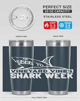 vineyard vines Shark Week Style 8#- shark  fish- Tumbler