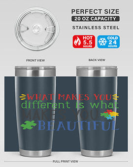 what makes you different is what makes you beautiful Style 3#- autism- Tumbler