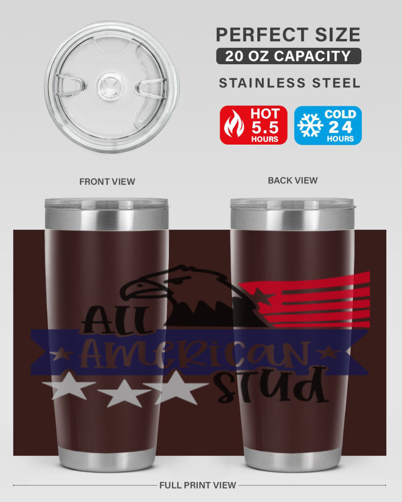 All American Stud Style 142#- Fourt Of July- Tumbler