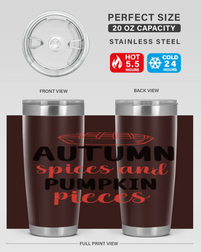 Autumn spices and pumpkin pieces 32#- fall- Tumbler
