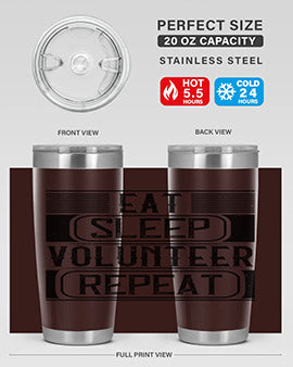 Eat Sleep Volunteer Repeat Style 15#- volunteer- Tumbler