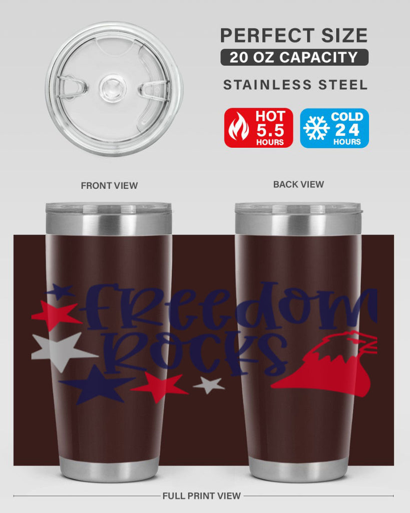 Freedom Rocks Style 148#- Fourt Of July- Tumbler