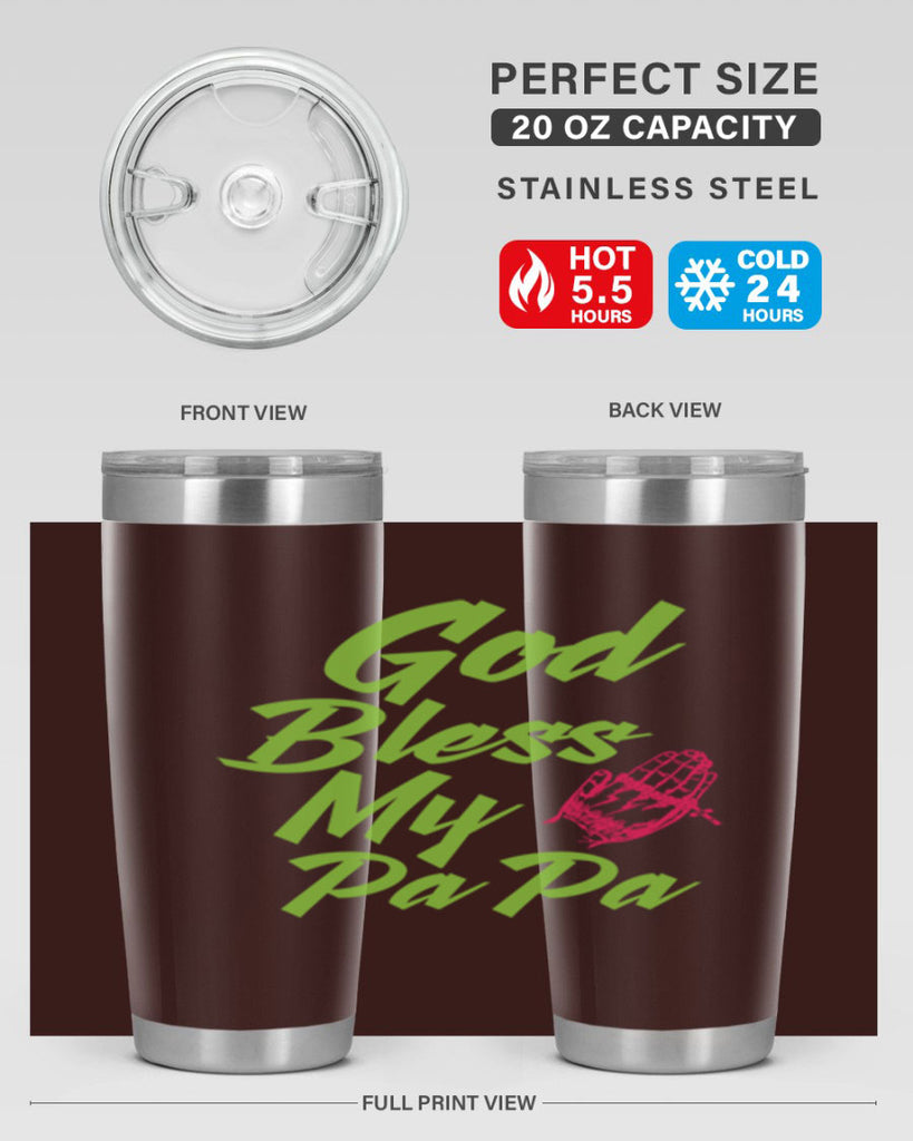 God Bless Papa 107#- grandpa - papa- Tumbler