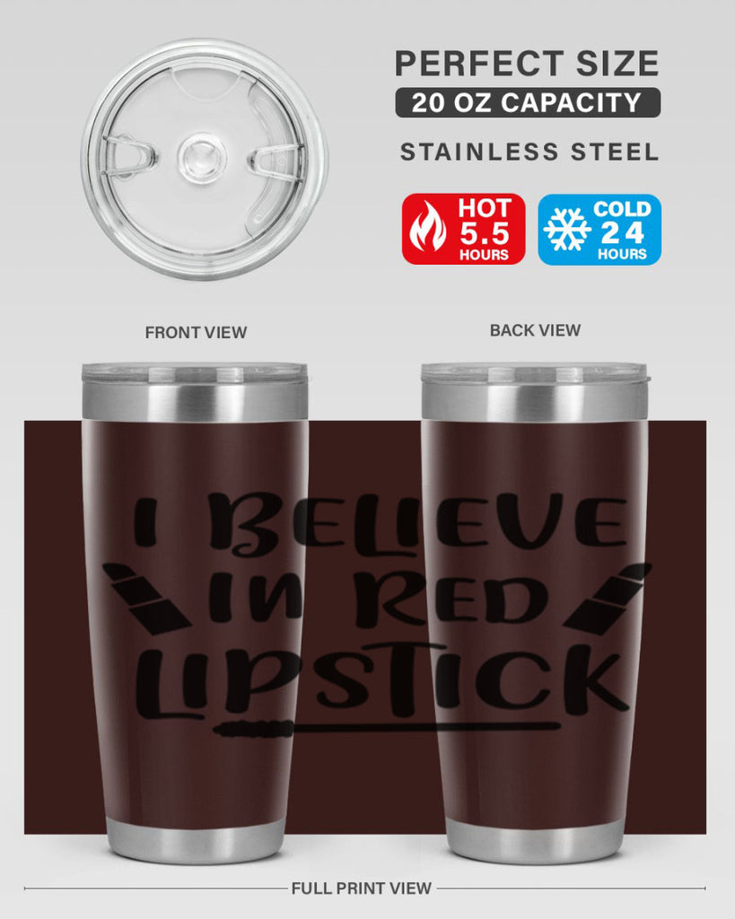 I Believe In Red Lipstick 104#- fashion- Cotton Tank