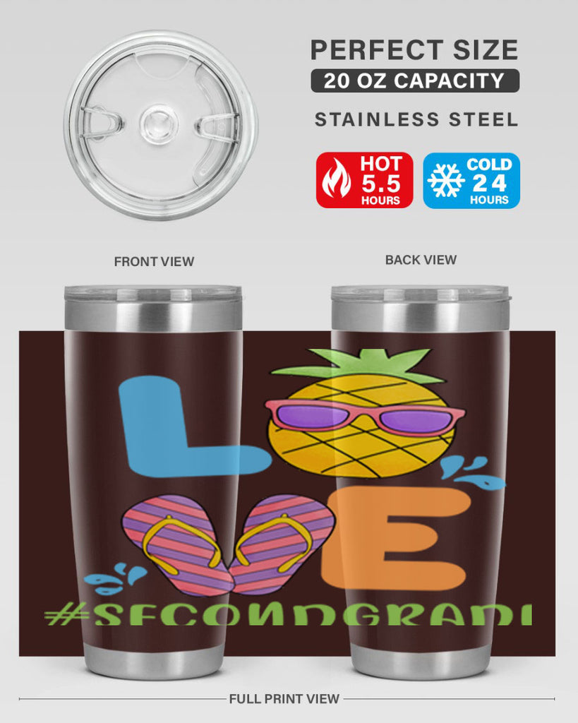 LOVE 2nd Grade Summer Pineapple 17#- second grade- Tumbler